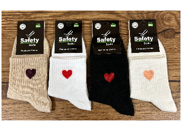 4'lü Kalp Desenli Yarım Konç Kadın Çorap