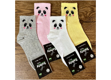 4'lü Panda Desen Kadın Patik Kolej Çorap